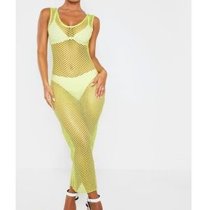 NWT PrettyLittleThing Neon Swim Coverup Size 6